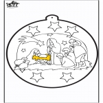 Jule-malesider - Prickingcard crib