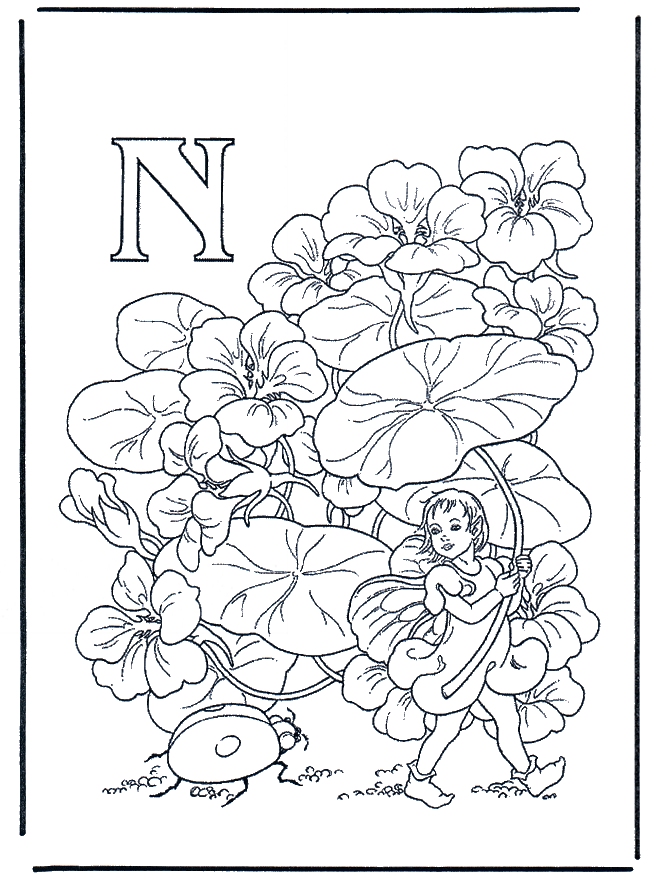 Alphabet N - Malesider med alfabetet