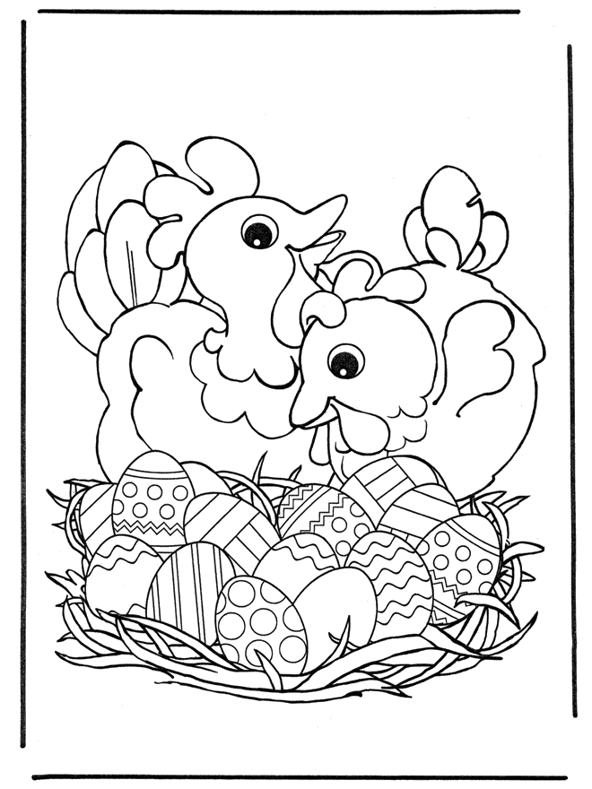 Chicken with Easter eggs - Påske