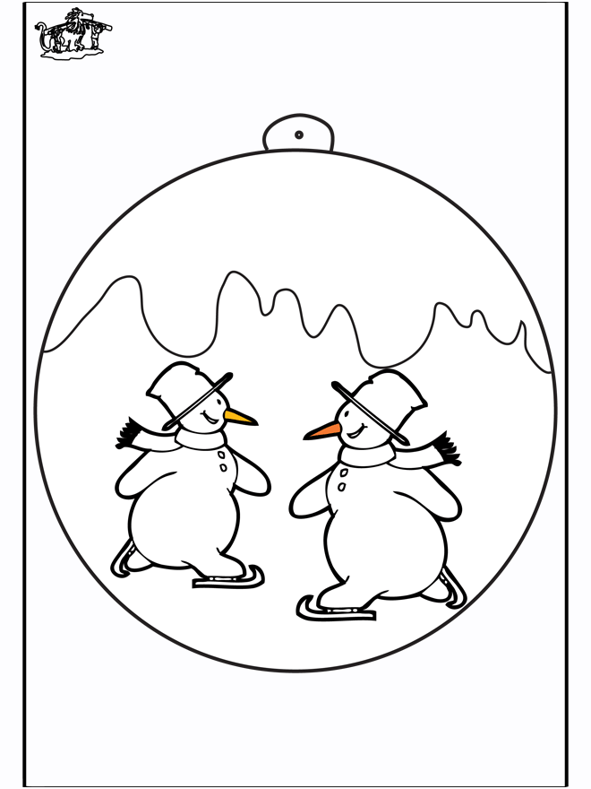 Christmas ball with snowman - Malesider ' jul
