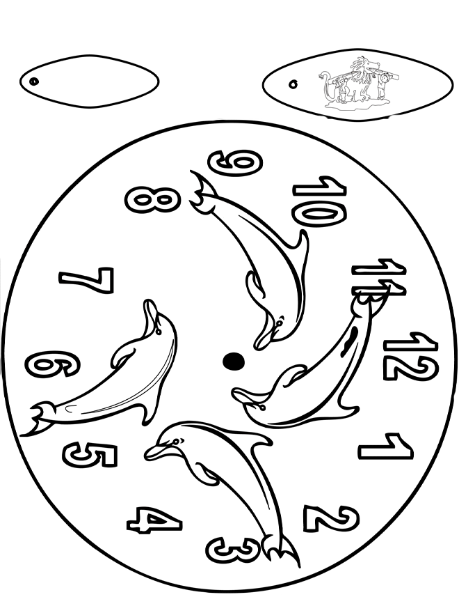 Clock dolphin - Udklipningsark