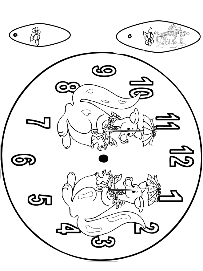 Clock Kangaroo - Udklipningsark