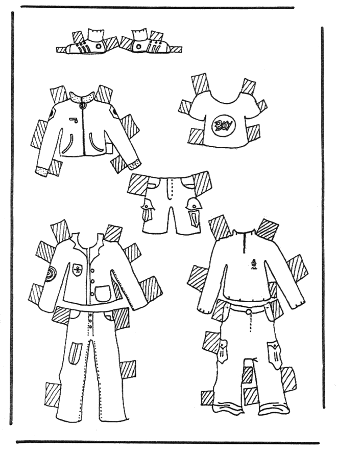 Cloth paper doll 1 - Påklædningsdukker