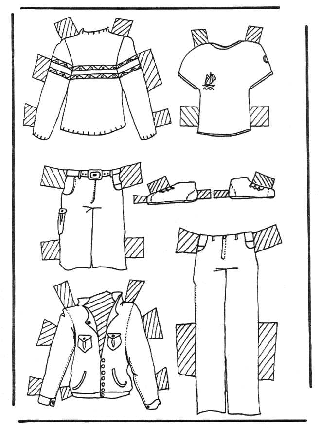 Cloth paper doll 2 - Påklædningsdukker