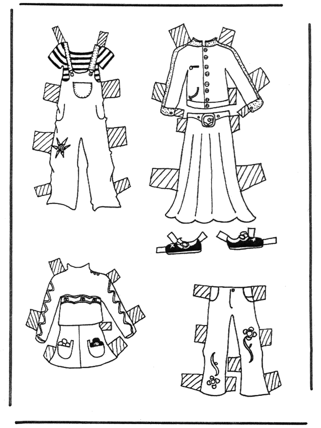 Cloth paper doll 3 - Påklædningsdukker