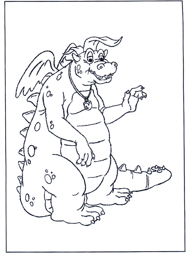 Coloring page dragon - Drager og dinosaurer