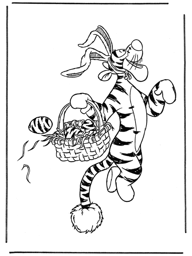 Coloring page easternbunny - Påske