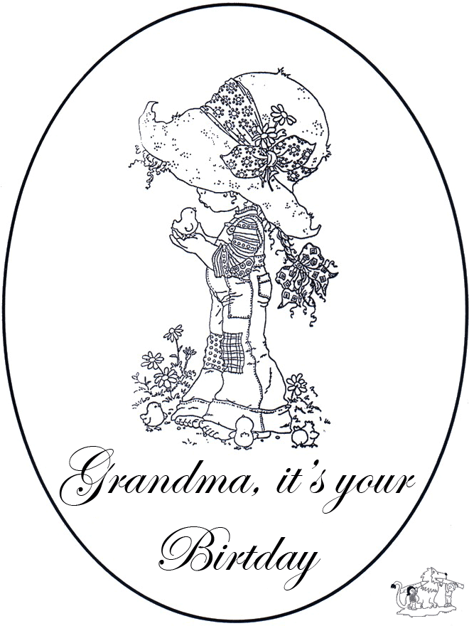 Coloring page grandma - Malesider med bedsteforældre