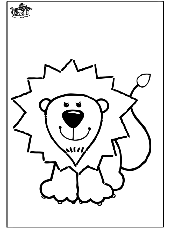 Coloring page lion - Malesider med kattedyr