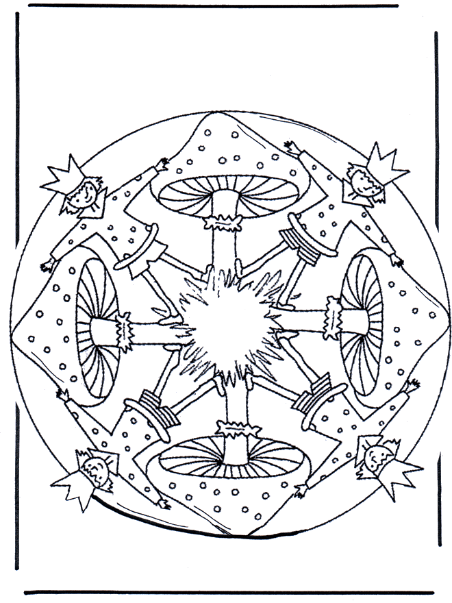 Coloring page Mandala  - Børne-mandalaer