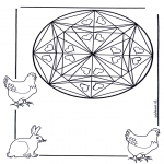 Mandala-malesider - Coloring page mandala hearts