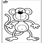 Dyre-malesider - Coloring page Monkey