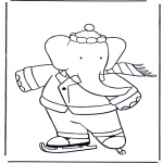 Vinter-malesider - Coloring page skating