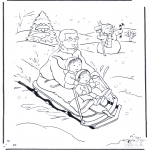 Vinter-malesider - Coloring page sledge