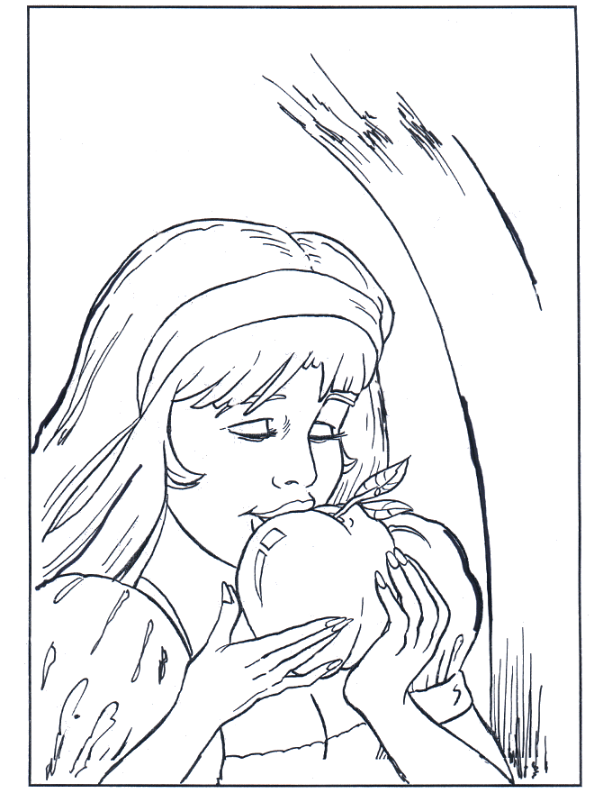 Coloring page Snow White - Malesider med eventyr