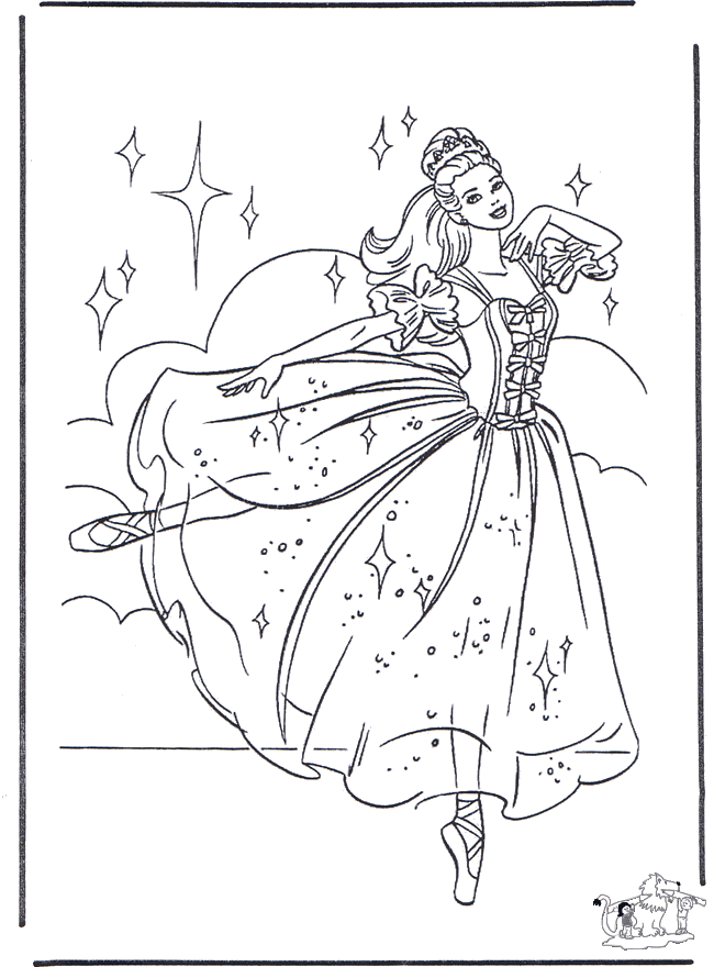 Coloring pages Barbie  - Malesider med Barbie