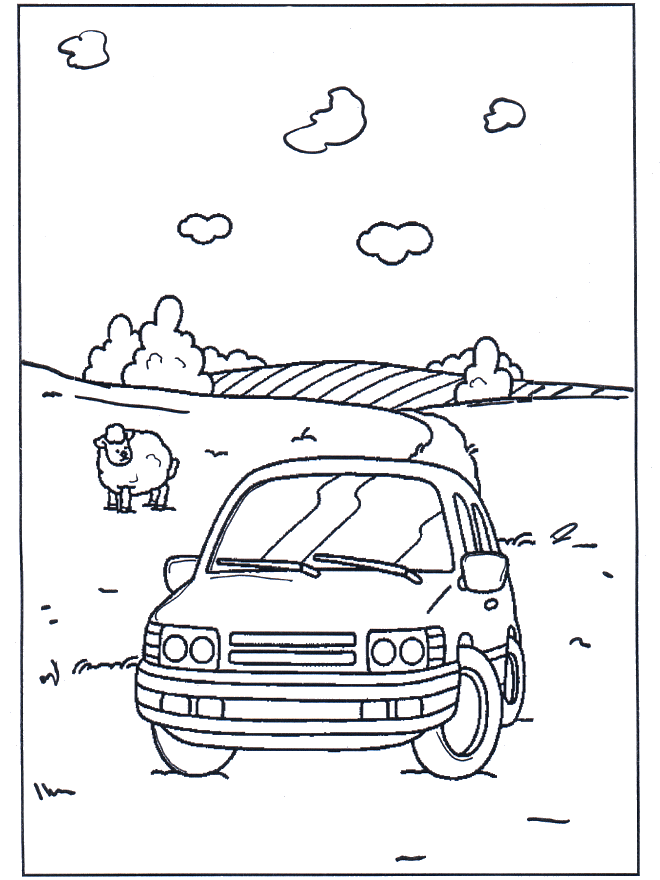 Coloring pages car - Malesider med biler