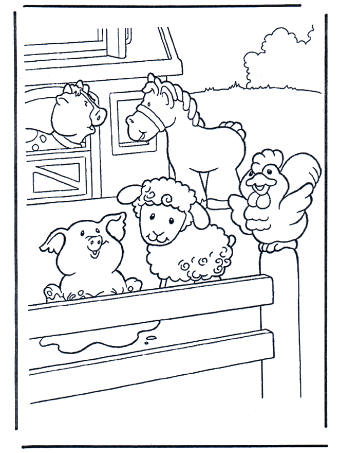 Coloring pages farm - Kæledyr og bondegårdsdyr