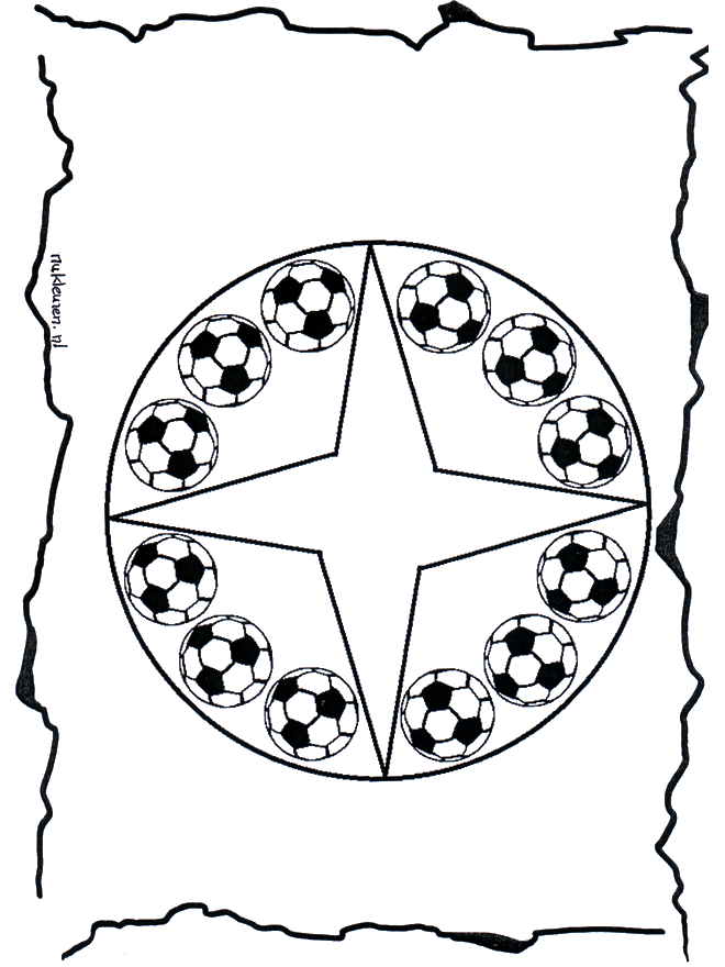 Coloring pages mandala football - Børne-mandalaer