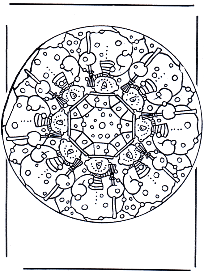 Coloring pages mandala winter - Børne-mandalaer