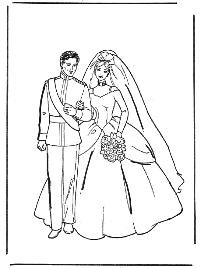Coloring pages marriage - Malesider med bryllup