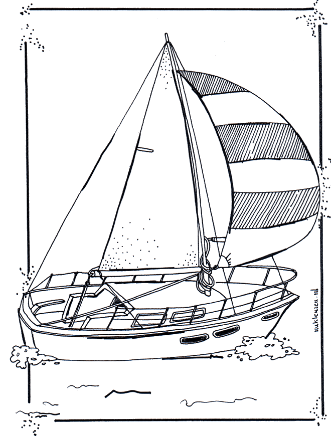 Coloring pages sailingboat - Malesider med skibe