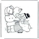 Vinter-malesider - Coloring pages Snowman 1