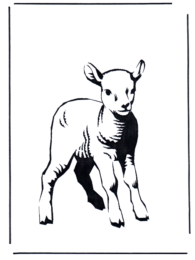 Coloring sheet lamb - Malesider - forår