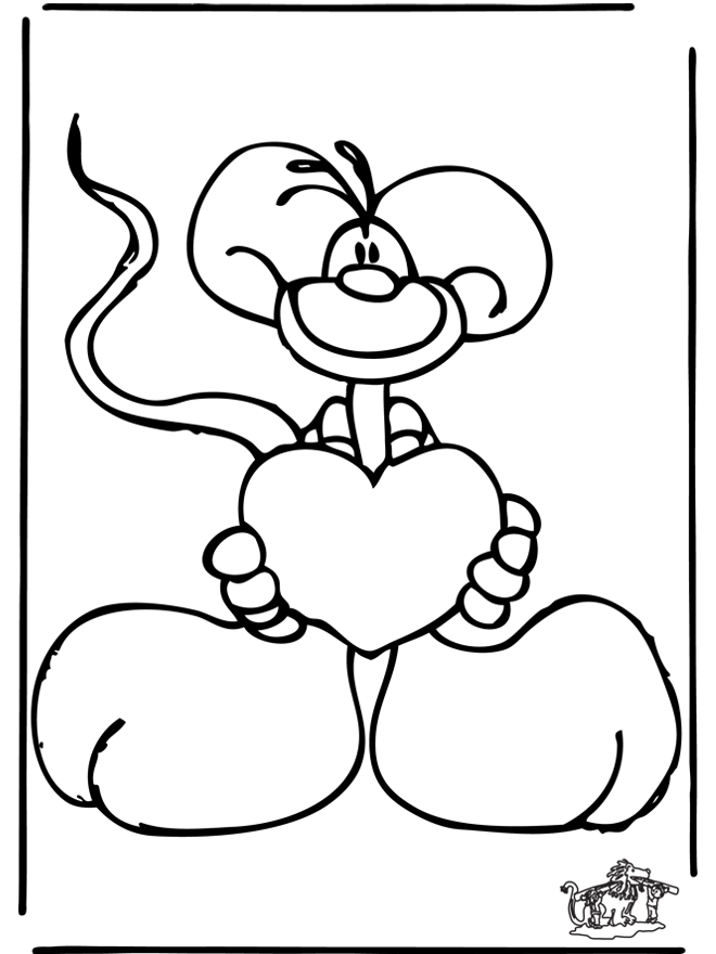 Coloring sheets Valentine's day - Malesider med valentinsdag