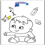 Tema-malesider - Coloringpage baby 3