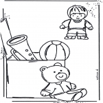 Børne-malesider - Coloringpage toys 1