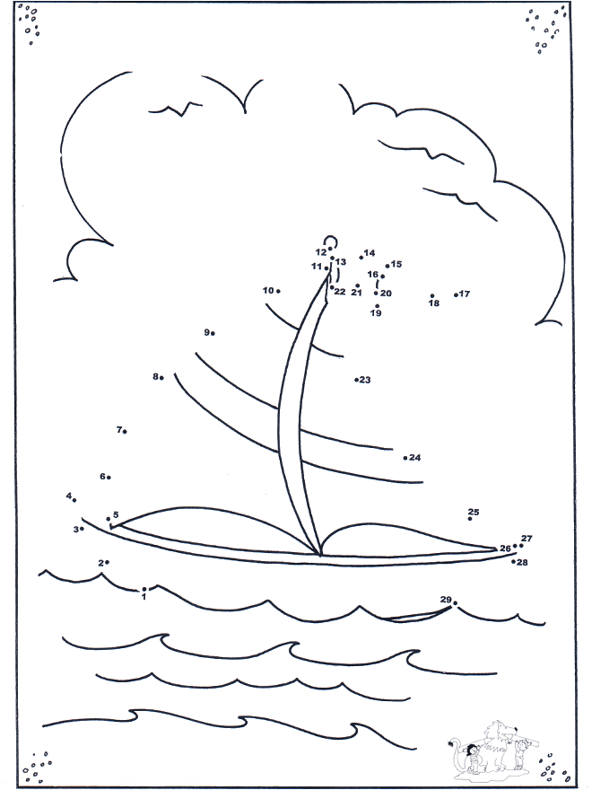 Connect the Dots - sailboat - Prik-til-prik