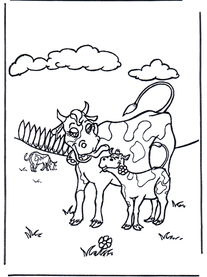 Cow and calf - Kæledyr og bondegårdsdyr