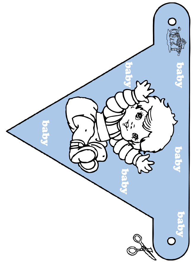 Decorationflag baby 1 - Udklipningsark