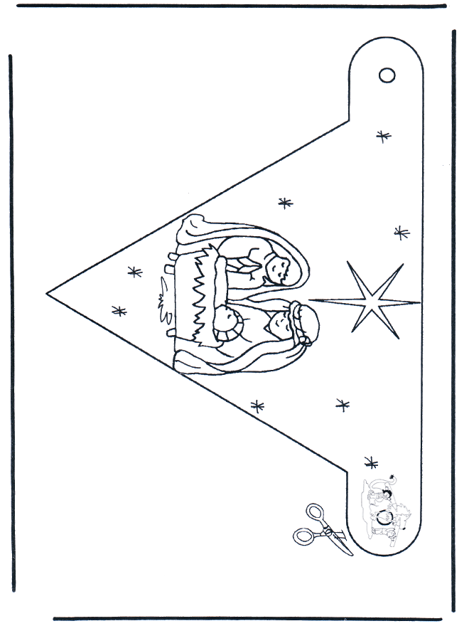 Decorationflag nativity - Julehåndarbejde