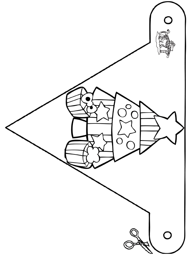 Decorationflag X-mas 6 - Udklipningsark