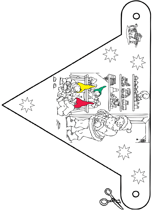 Decorationflag X-mas 7 - Udklipningsark