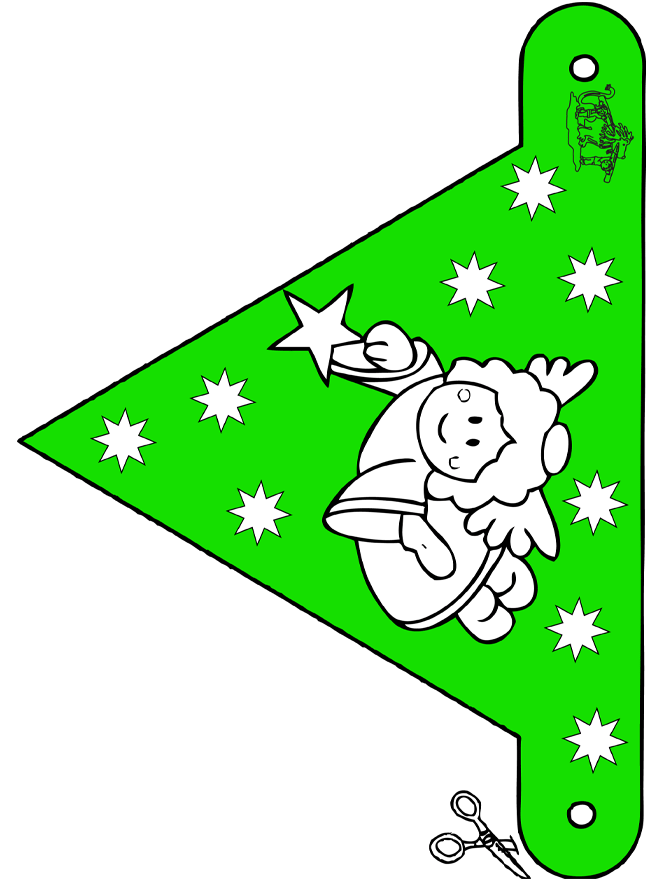 Decorationflag X-mas 8 - Udklipningsark