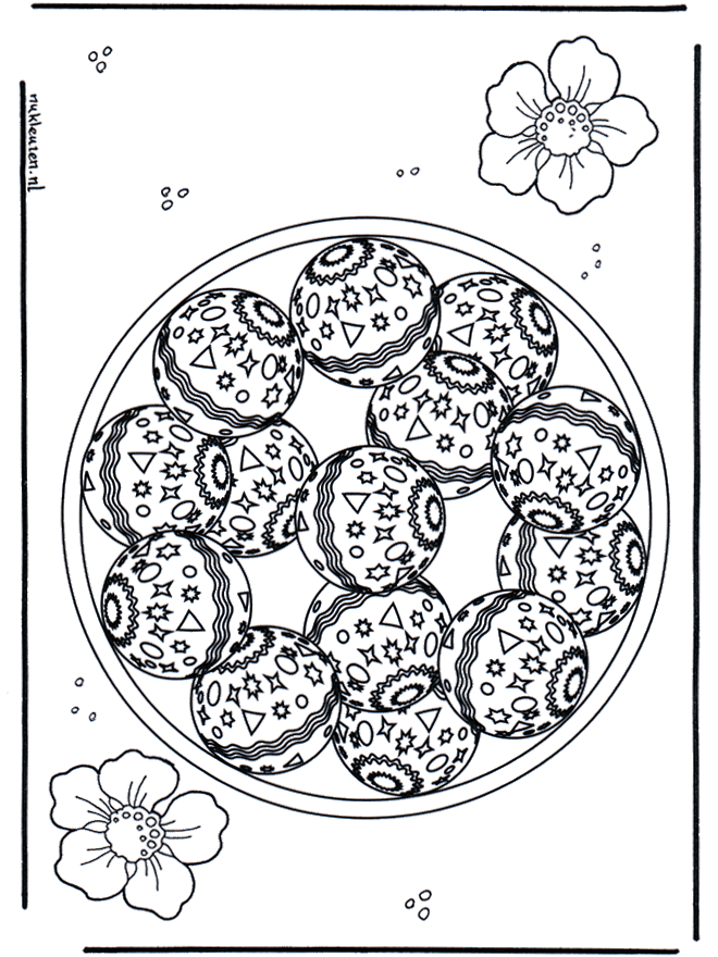 Decoreted bolls mandala - Børne-mandalaer