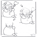Vinter-malesider - Drawing snowman