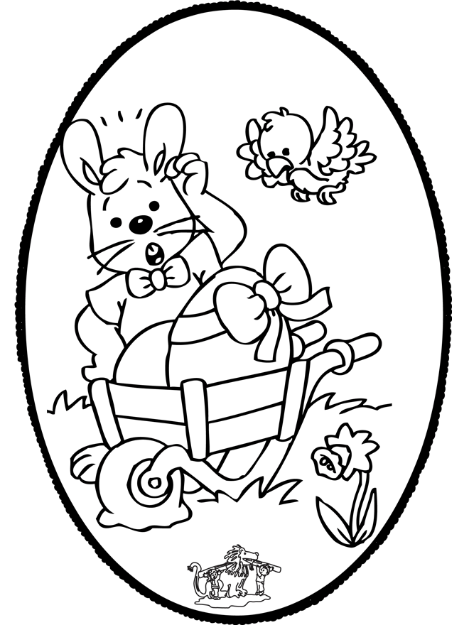 Easter bunnies - Pricking card 1 - Påske