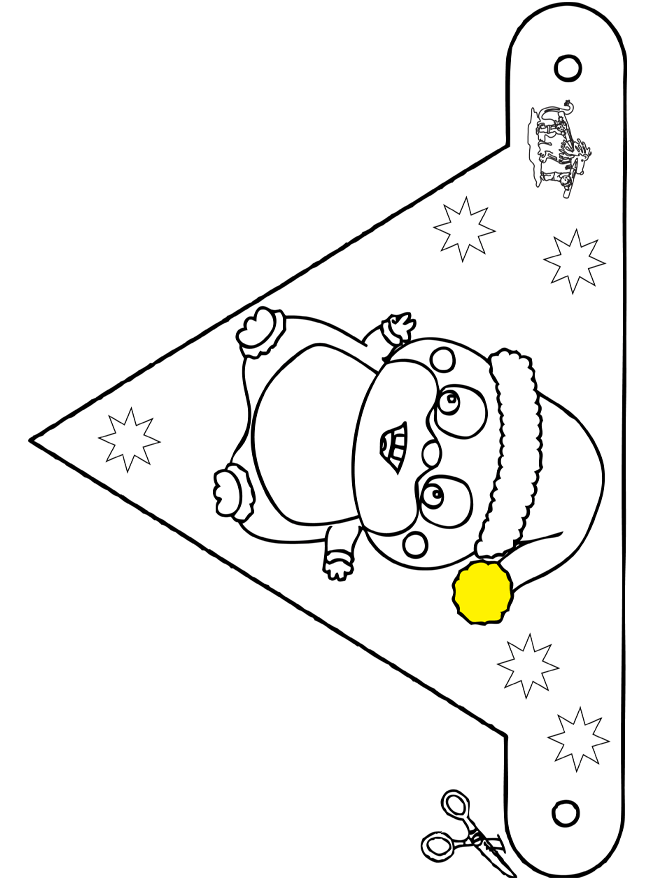 Flag Christmas hamster - Udklipningsark