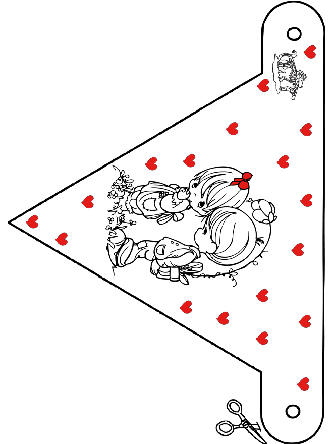 Flag Valentine 2 - Udklipningsark