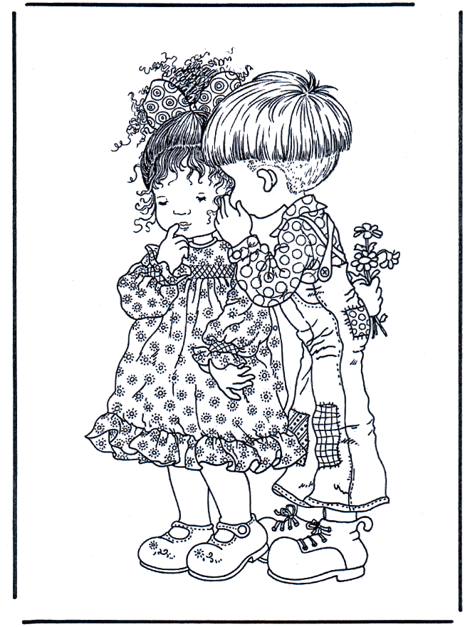 Free coloring pages boy and girl - Malesider med Sarah Kay