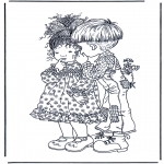 Diverse - Free coloring pages boy and girl