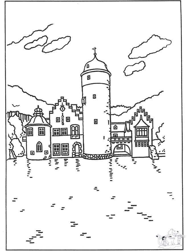 Free coloring pages castle - Malesider med slotte