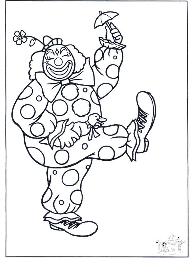 Free coloring pages clown - Malesider med cirkus