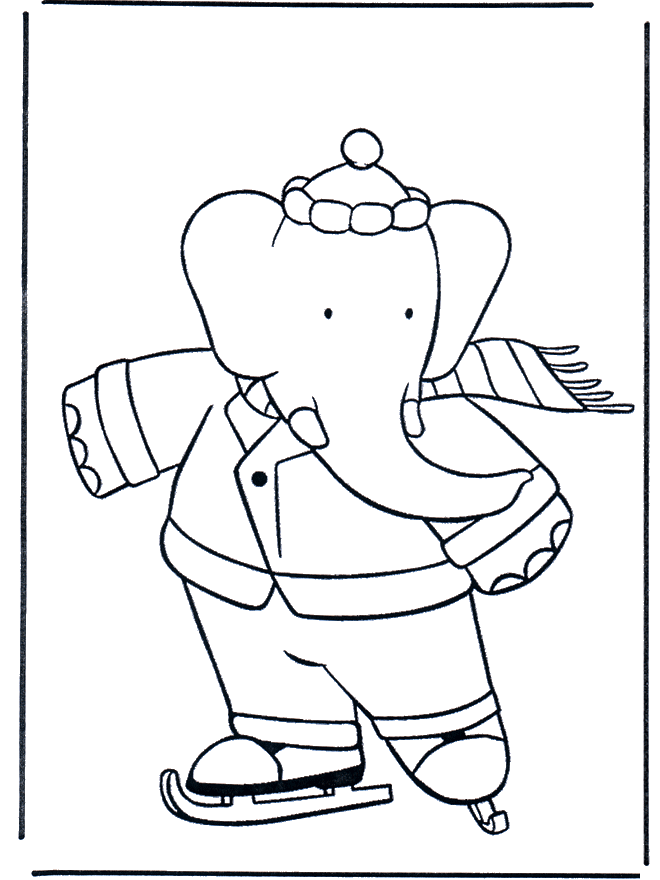 Free coloring pages figure skating - Malesider med Babar