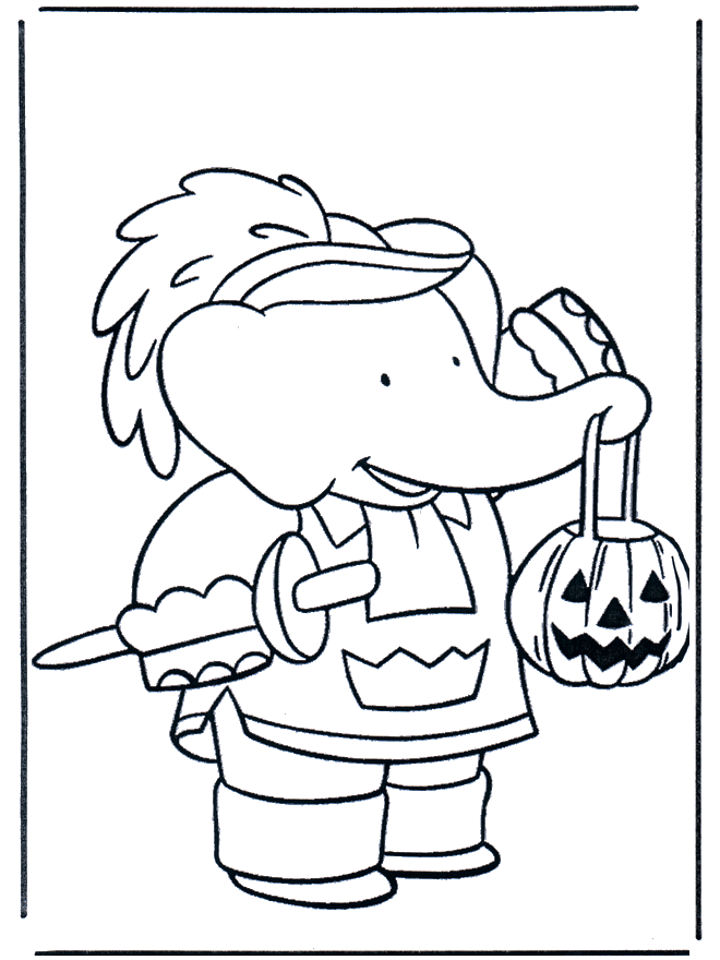 Free coloring pages Halloween - Malesider med halloween