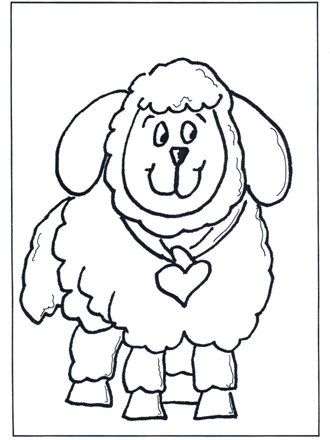 Free coloring pages little sheep - Kæledyr og bondegårdsdyr